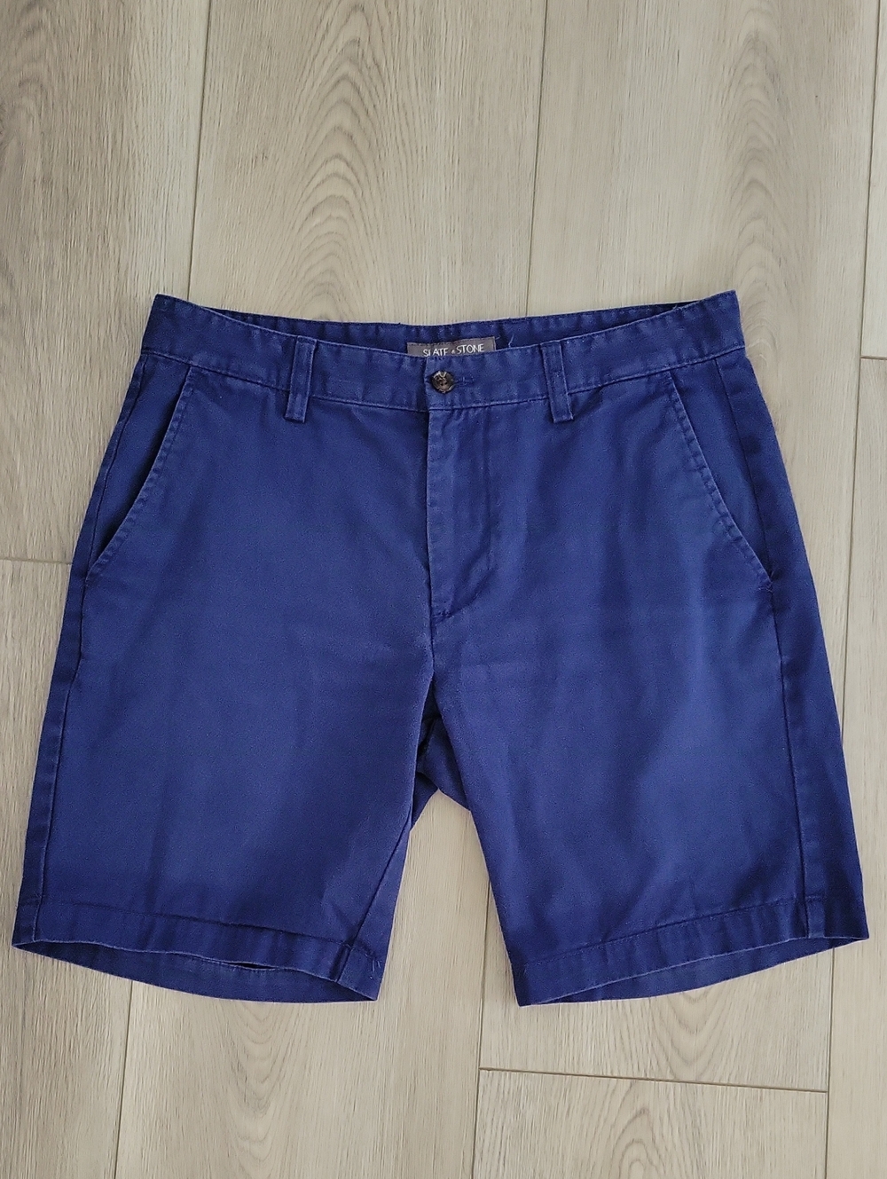 Slate & Stone Navy Flat-Front Cotton Shorts